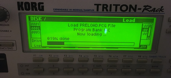 Restoring the KORG TRITON-Rack preload data