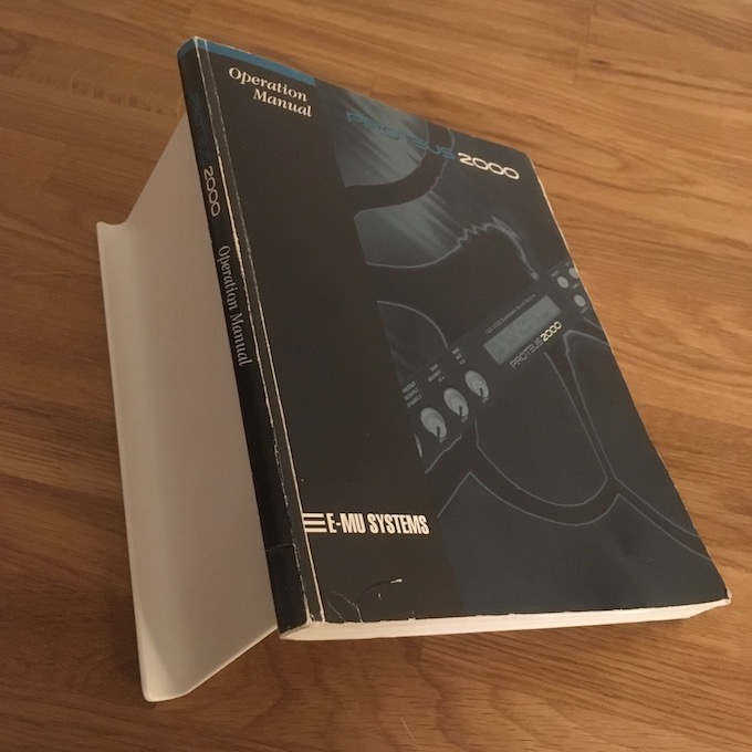 Photo of the user manual for the E-MU Proteus 2000