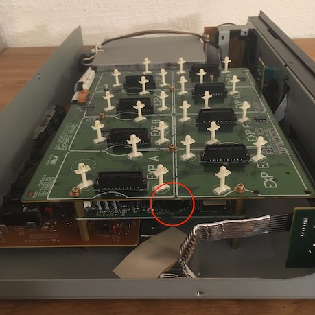 Photo of a Roland JV-2080 with the cover removed